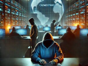 Illustration of cybercriminals taking advantage of CrowdStrike incident
