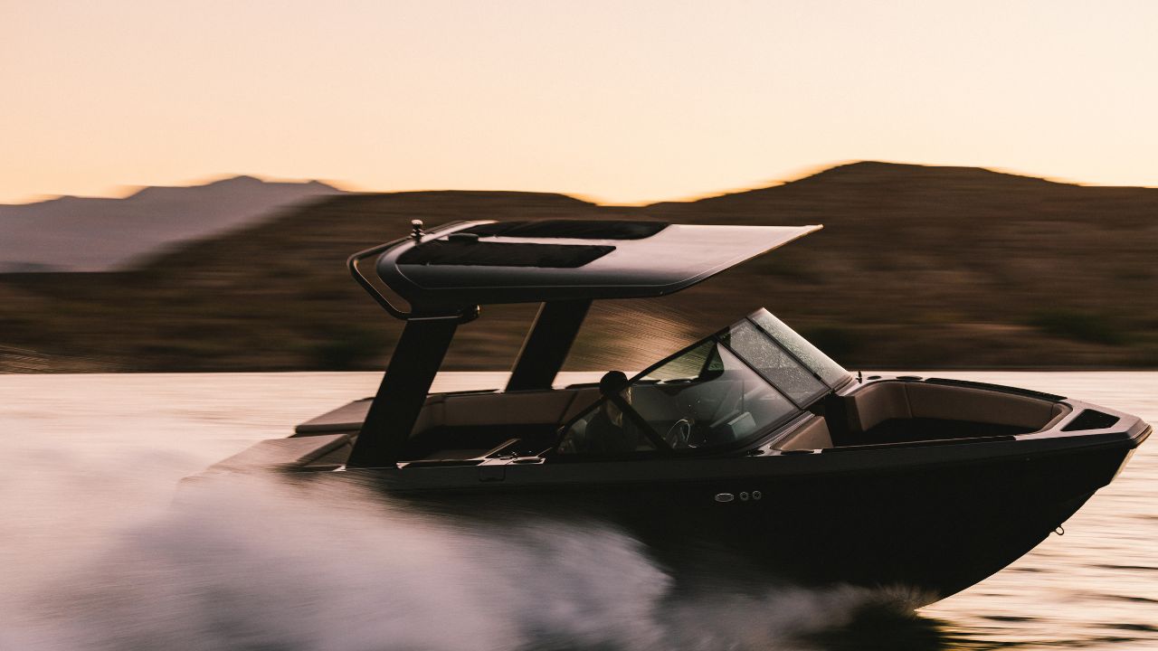 Image of electric wave boat on the water 