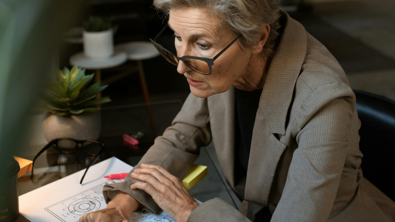 Woman on her technology 