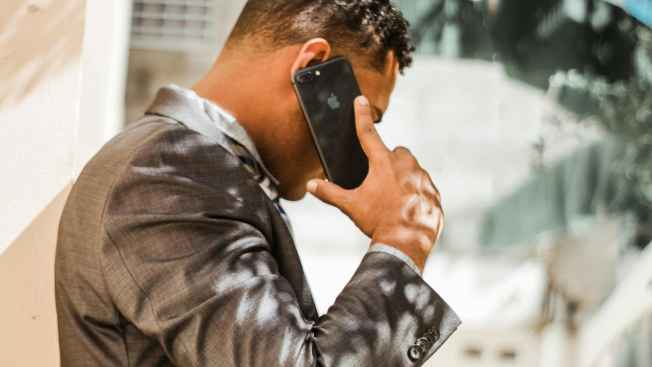 A man speaking on his cell phone 