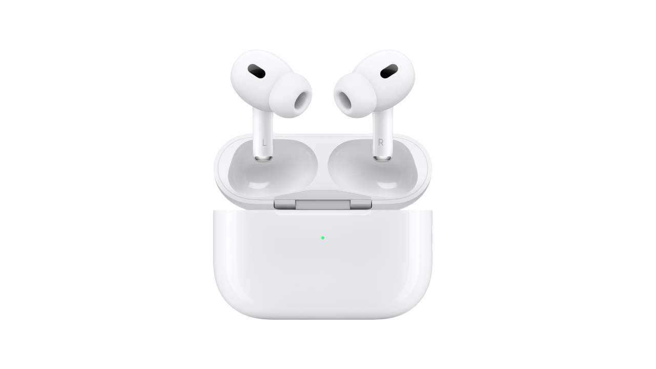 A product photo courtesy of Apple showing the Apple AirPods Pro 2.