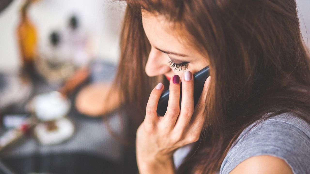 A woman speaking on her cell phone 