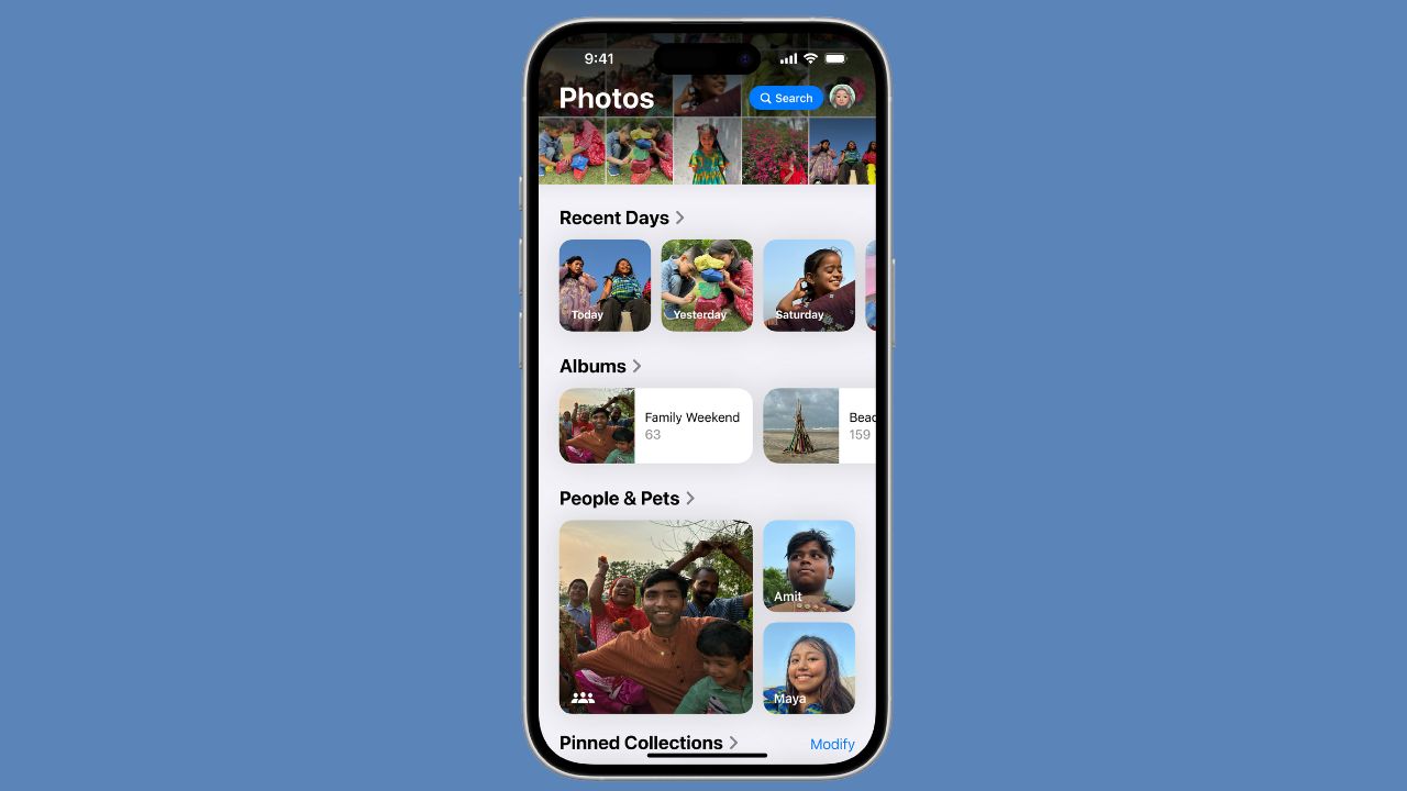 Photos app in iOS 18 on iPhone 