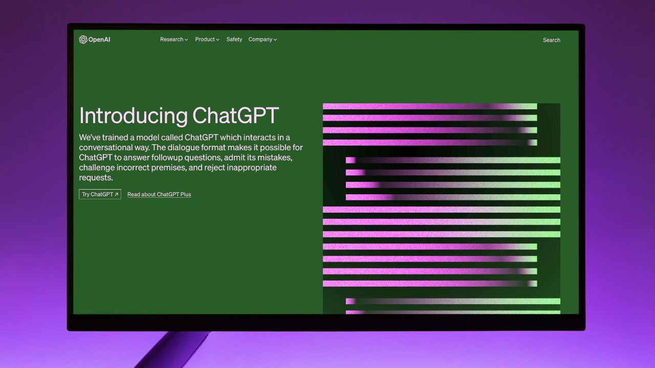 ChatGPT homepage on a computer