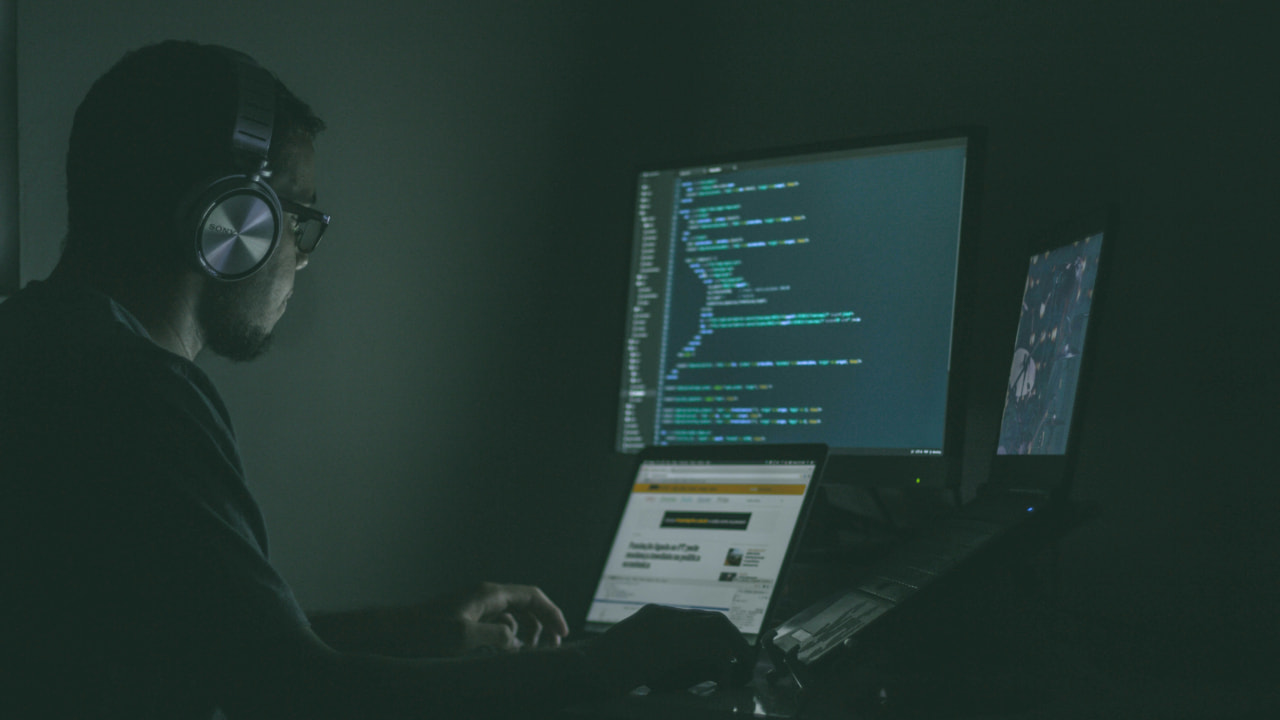 A person working on a computer.