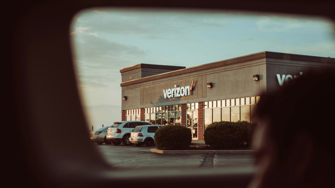 Verizon logo on a building