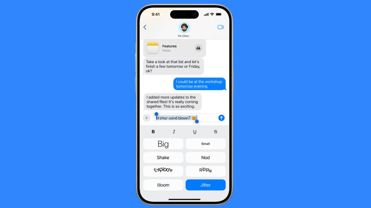 New text formatting and effects on iPhone 