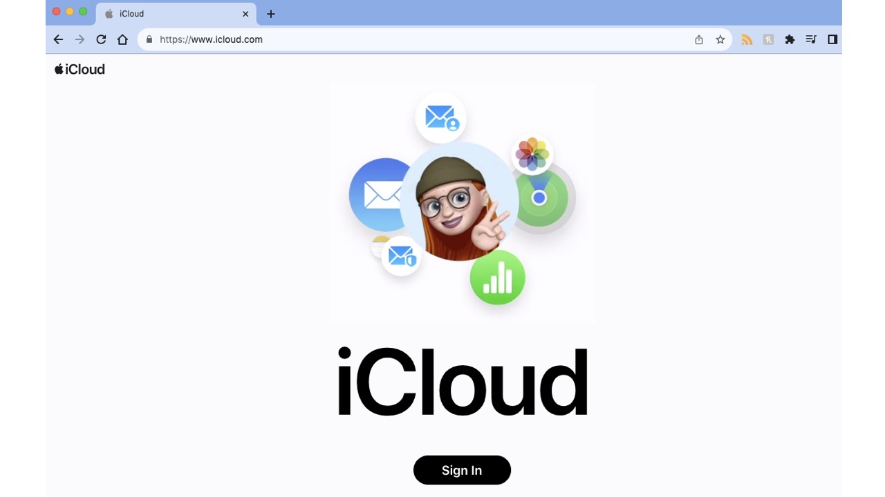 iCloud.com on browser