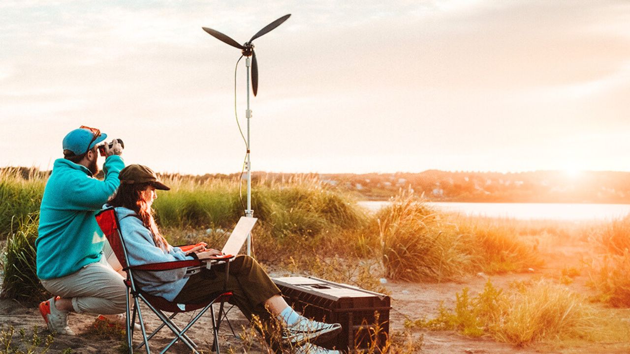 Image of Shine 2.0 wind turbine being used 