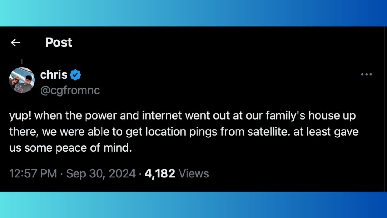 Tweet about Satellite Messaging on X 