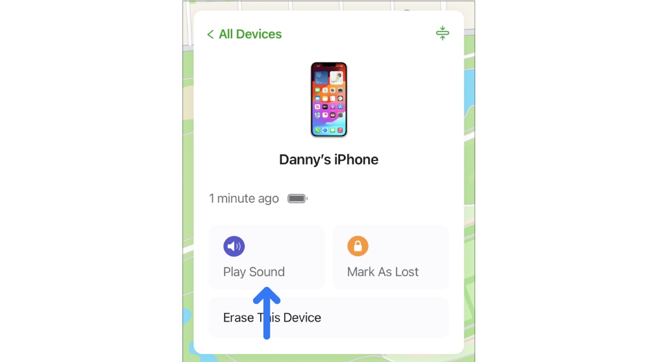play sound option on Find My app