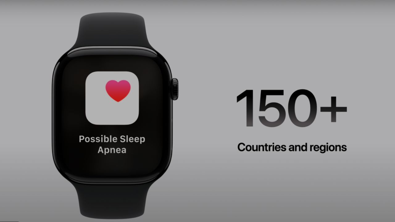 How many countries and regions the sleep apnea feature will be available on the Apple Watch 