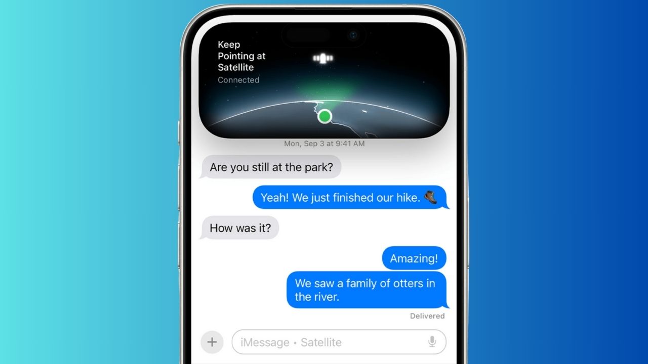 Satellite messaging in iOS 18 on iPhone 