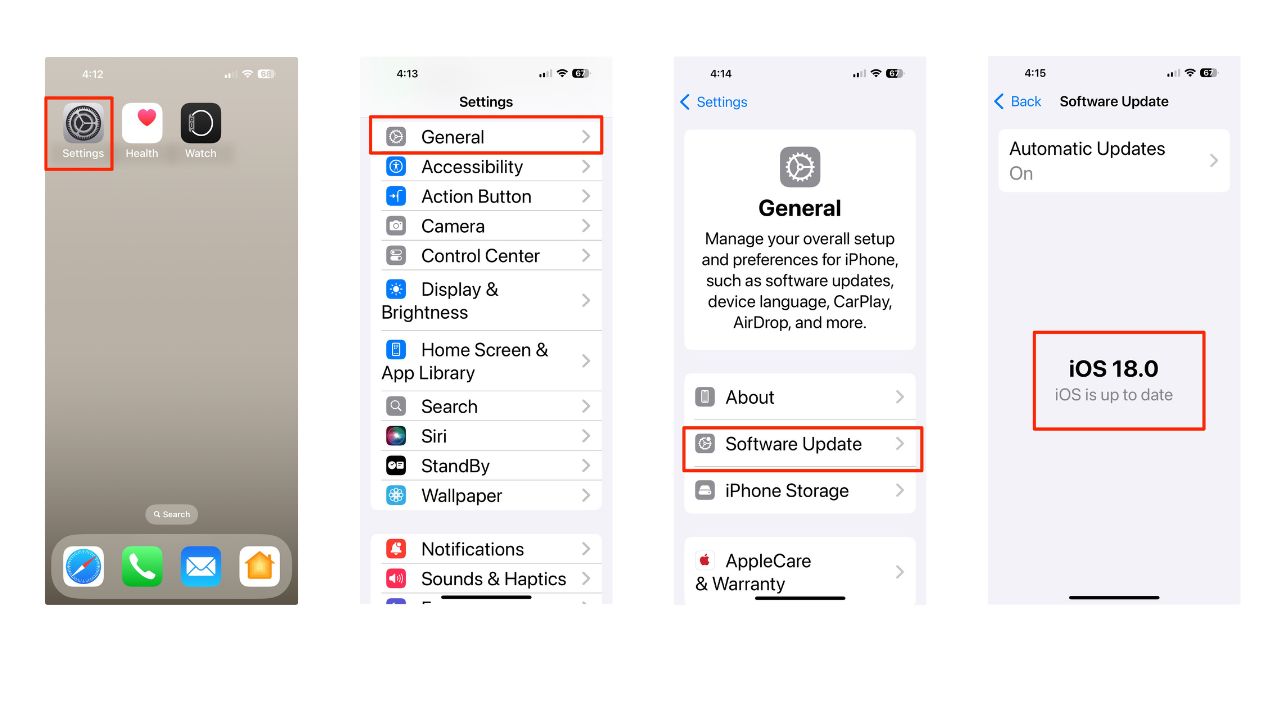 Steps to update iPhone software 