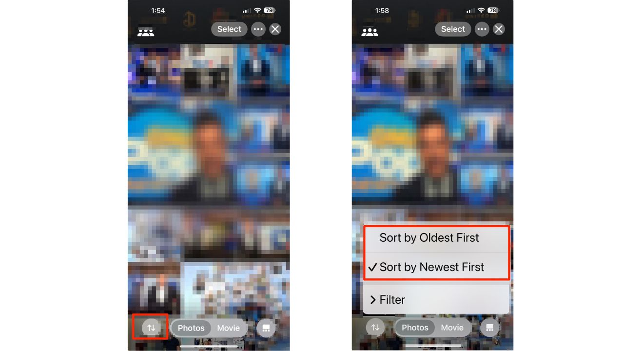 Sort and filter a collection of photos in iOS 18 on iPhone 