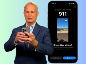 Kurt using Emergency Live SOS feature on iPhone in iOS 18