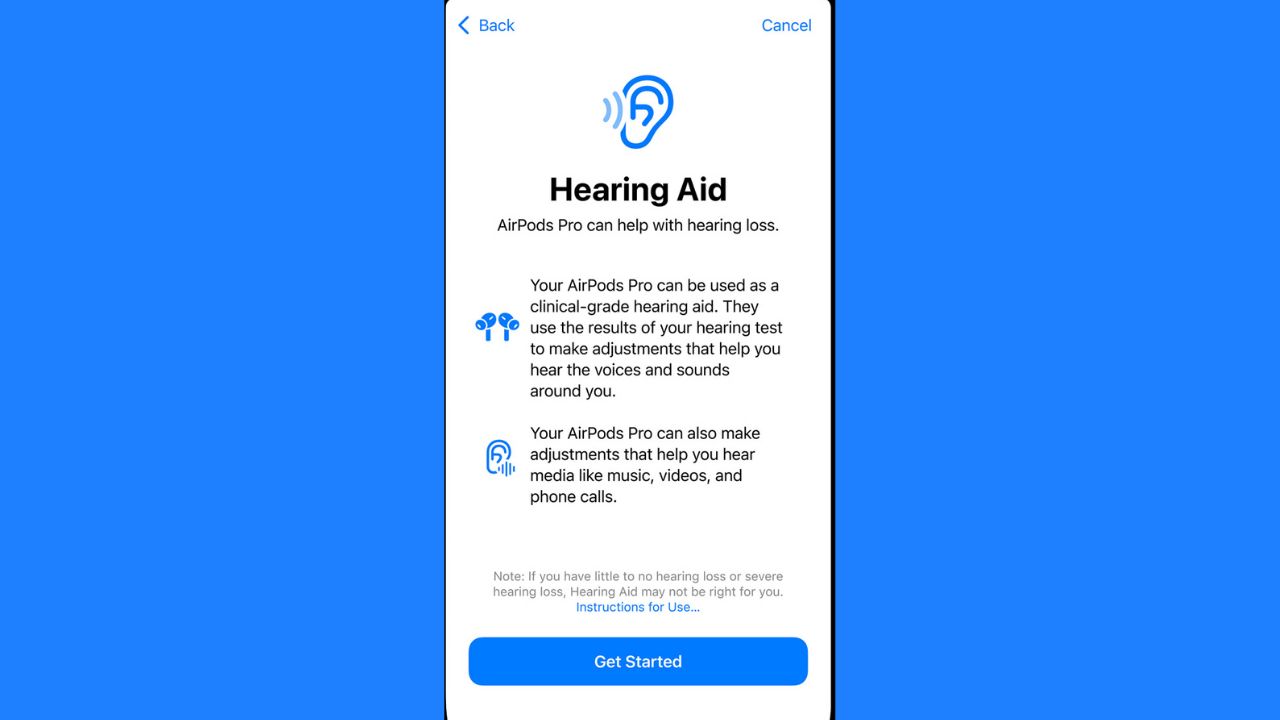 Hearing aid as part of AirPods Pro 2 