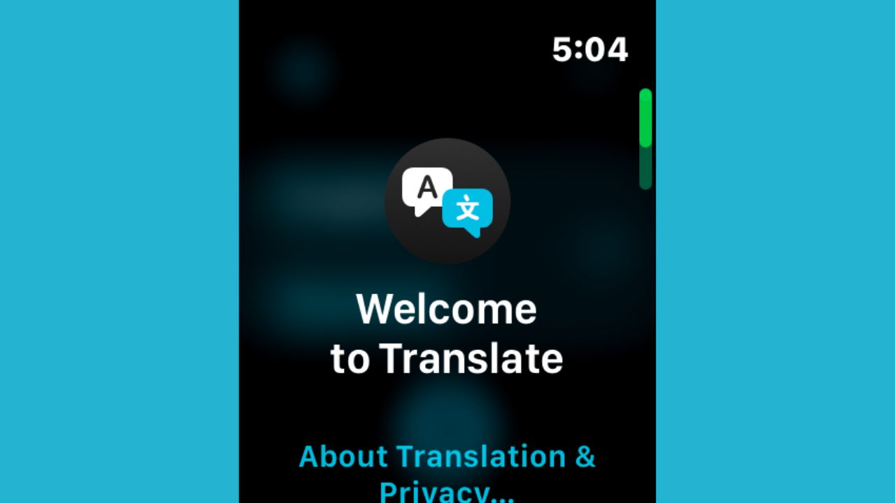 Translation app on Apple Watch 