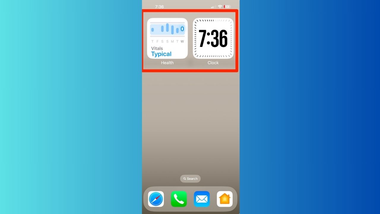 Image of widgets on Home Screen on an iPhone 