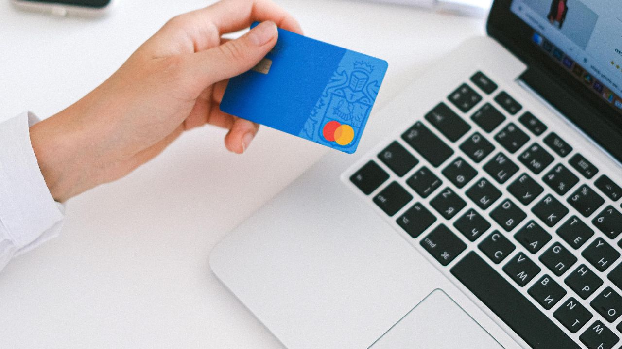 A woman shopping on her laptop 