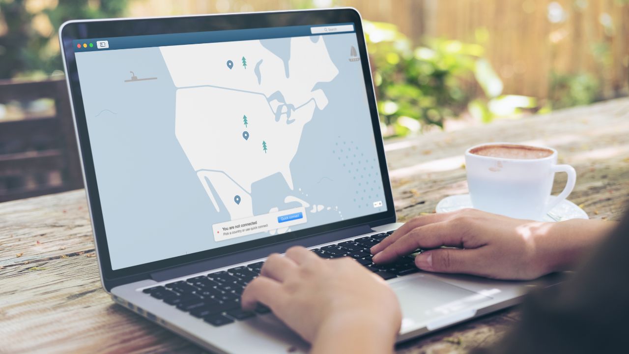 A VPN being used on a laptop 