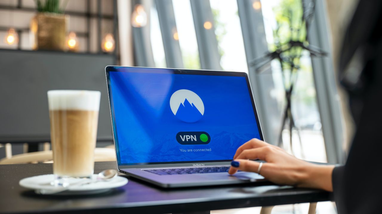 A person using a VPN on a laptop 