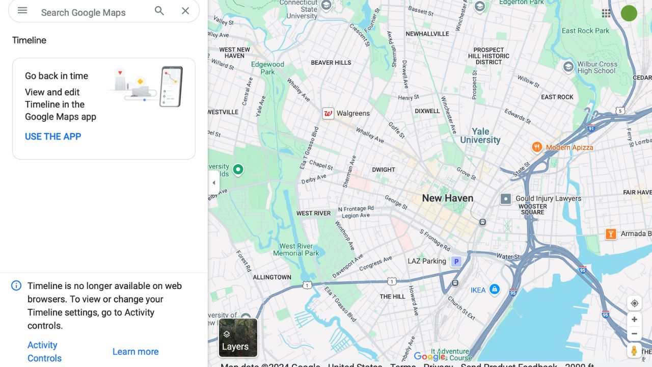 Image of Google maps in a browser 