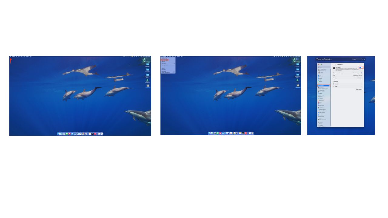 Steps to use Live Speech feature on Mac 