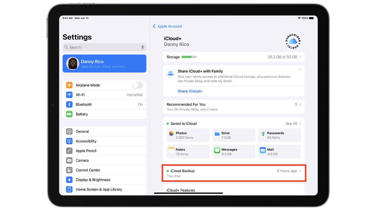 Transferring information using iCloud