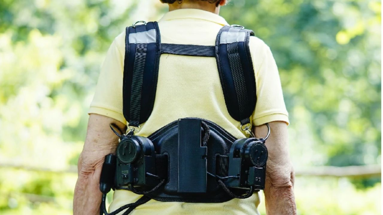 Image of a man wearing robotic shorts 