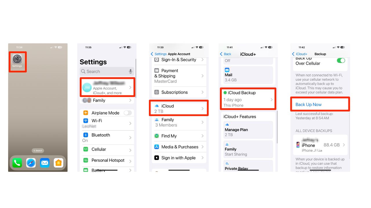 Steps to backup your data using iCloud and your iPhone 