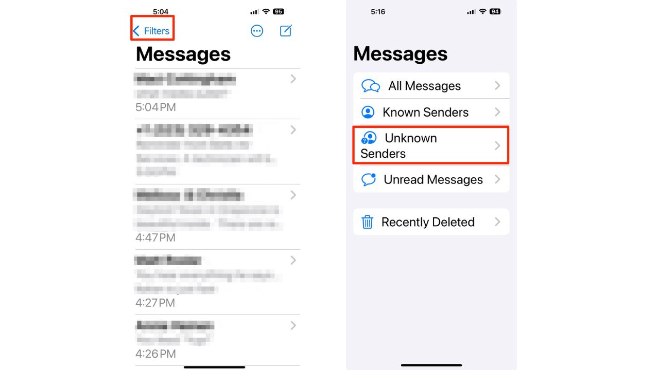 Steps to filter out spam messages on iPhone