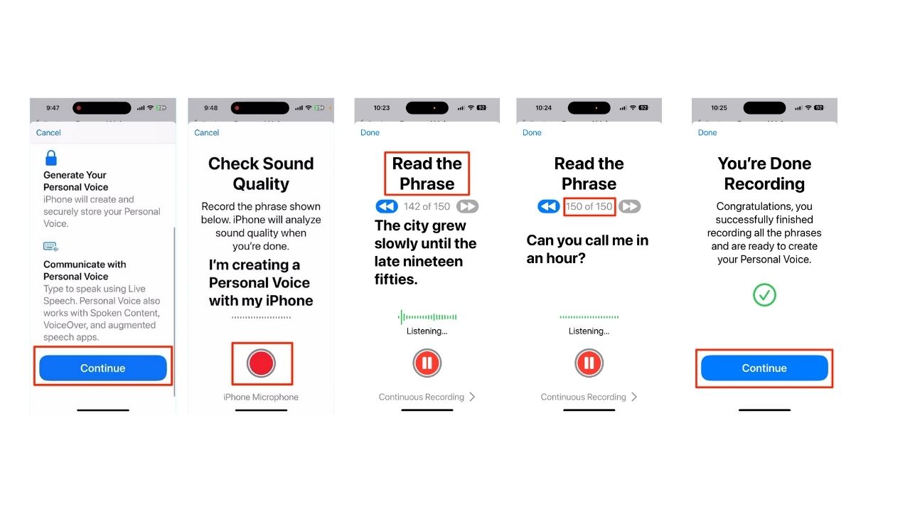 Steps to set up Personal Voice feature on iPhone 