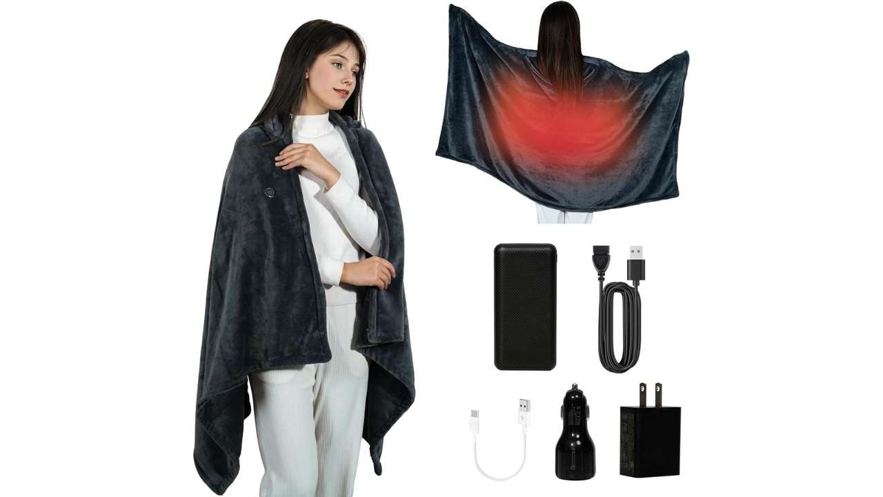 MIMYTH Cordless Heated Blanket with Hoodie