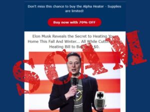 Fake Elon Musk scam email