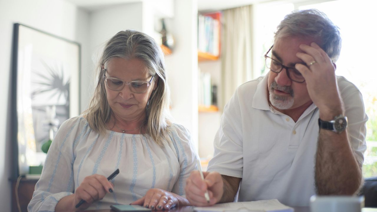 A couple working on their finances 