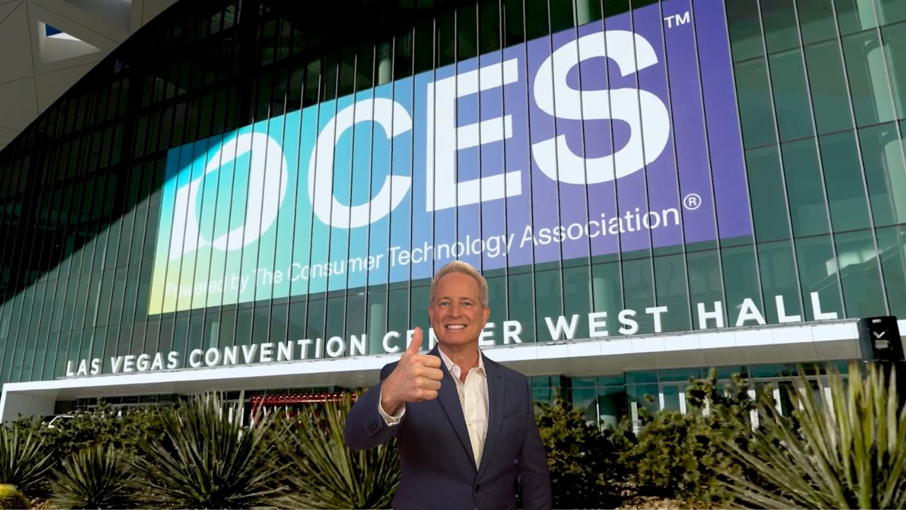 Kurt in front of CES sign 