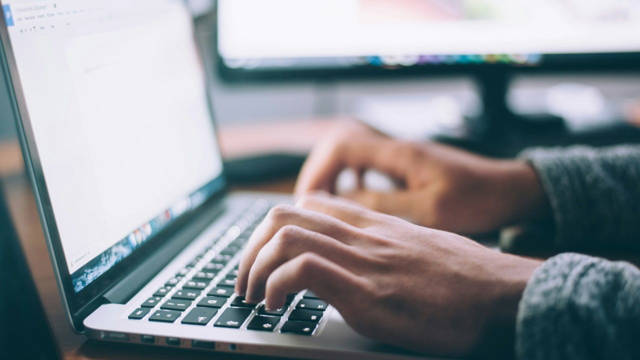 A person working on a laptop