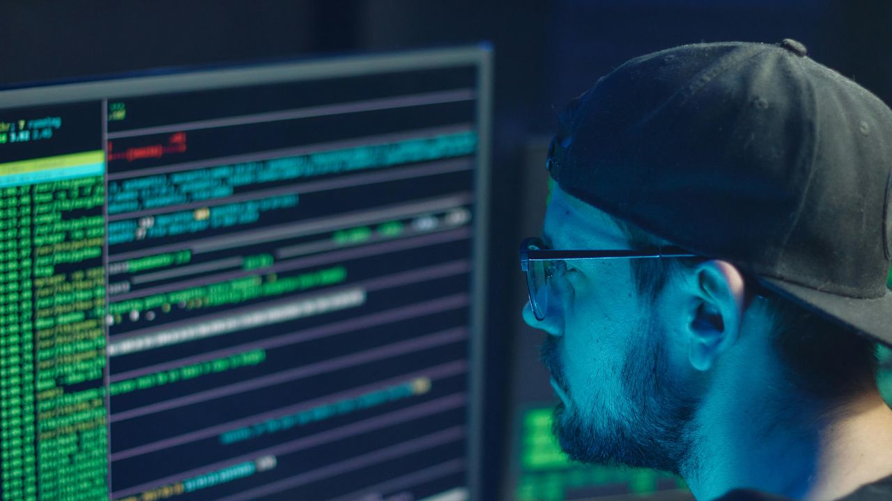 Illustration of a hacker at work 