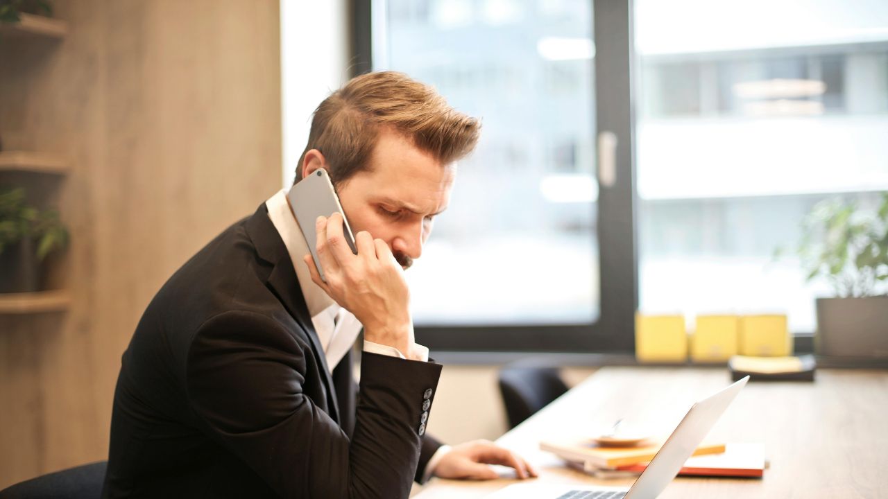 A man receiving an international call