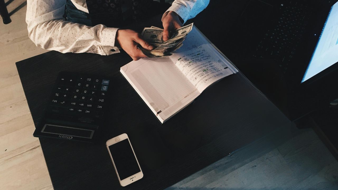 A man working on his finances 