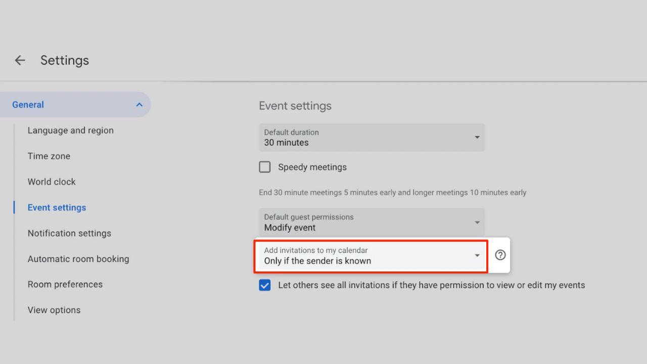 Google's 'Known Senders' setting