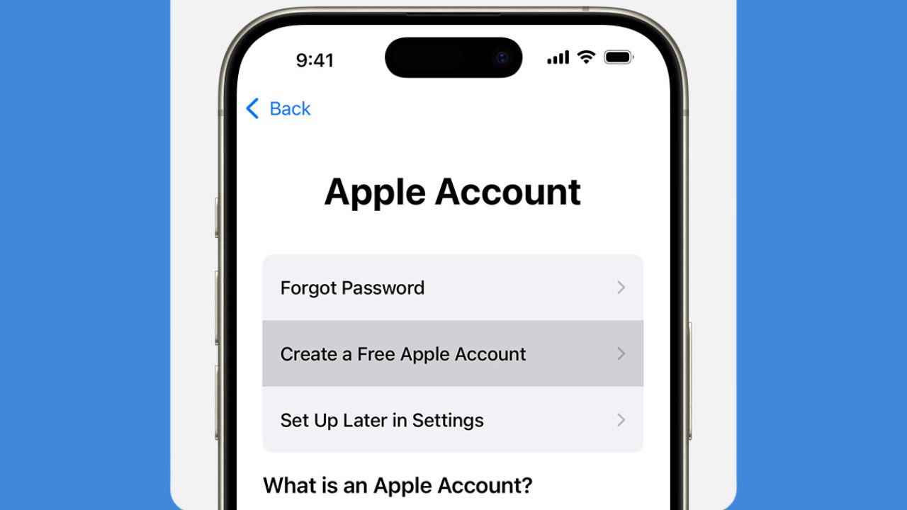 Image of creating a Free Apple Account 