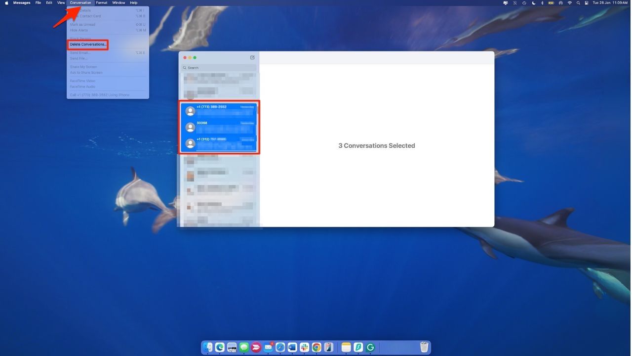 Steps to delete multiple messages on Mac