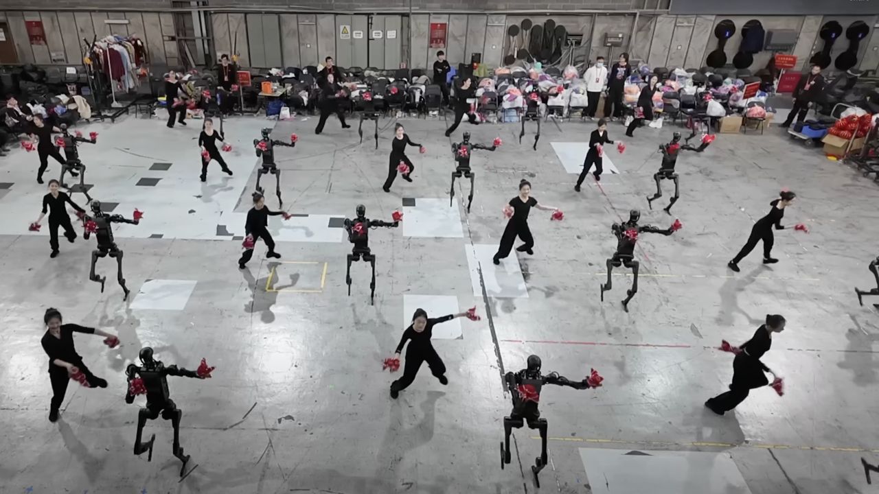 Unitree's H1 humanoid robots dancing 