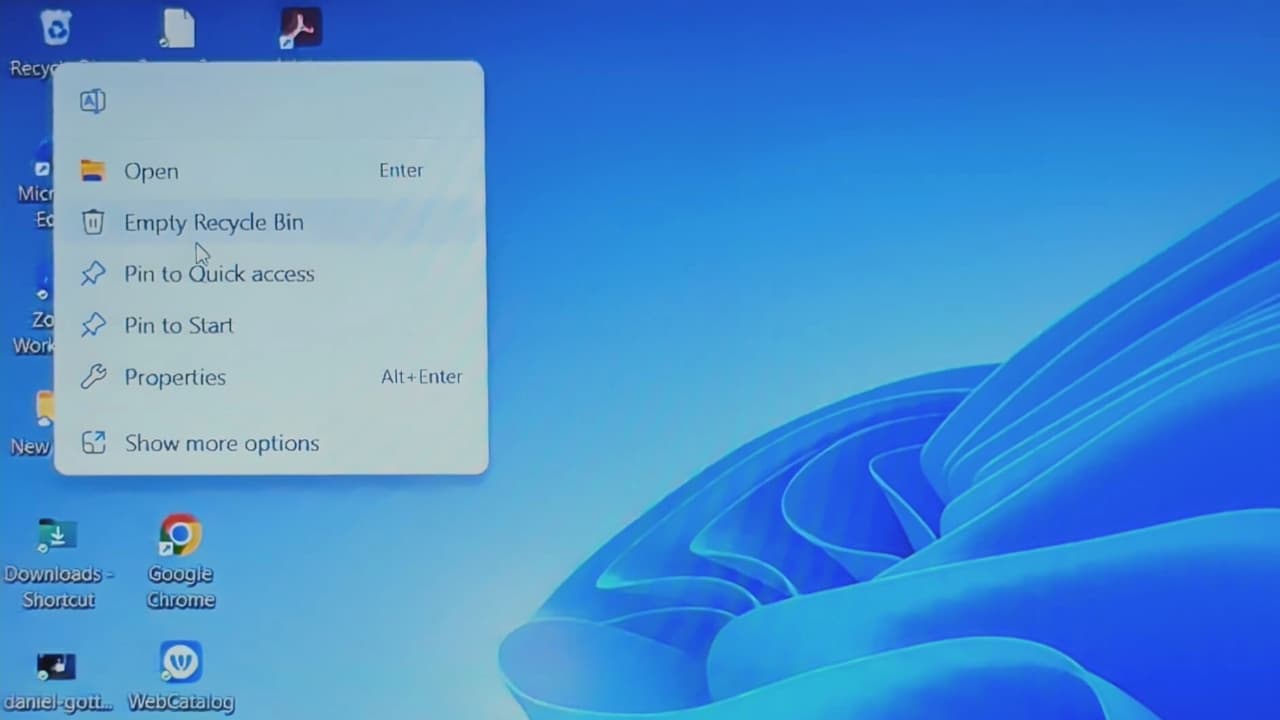 Recycle bin in Windows