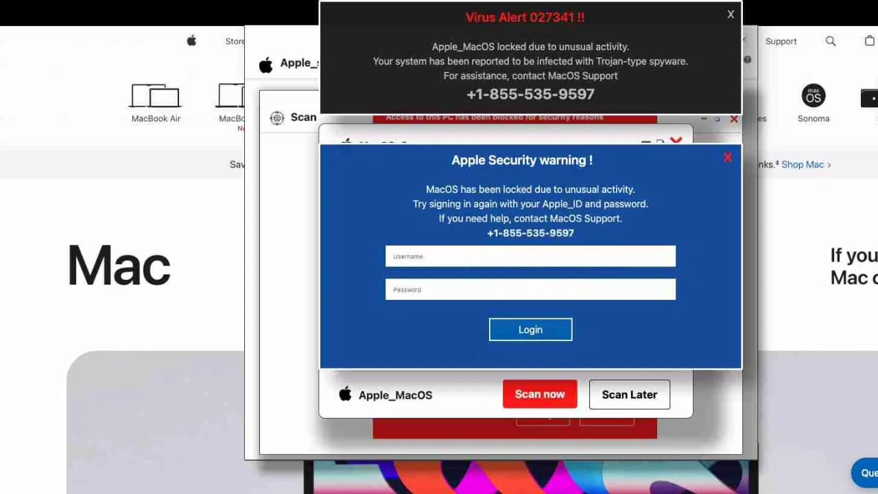 Fake warning in Windows