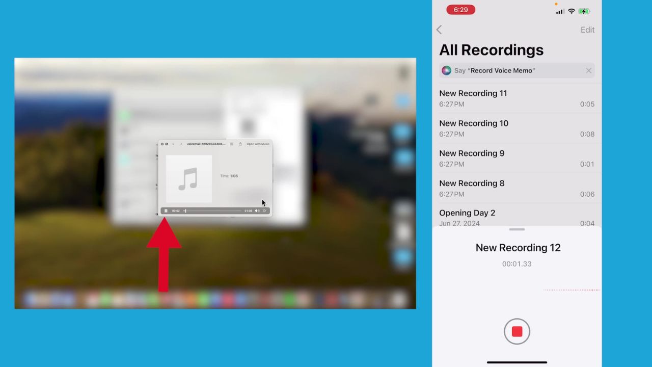Steps to record the voicemail on another device