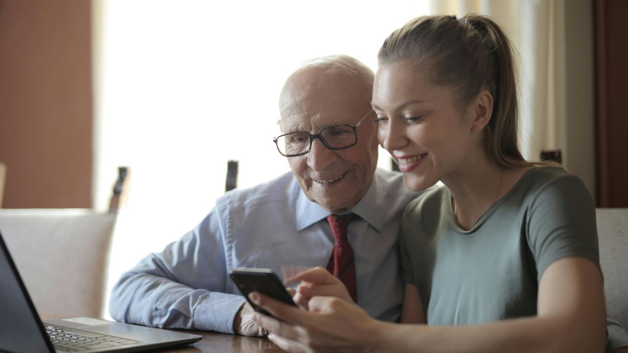 A man being helped with cybersecurity 