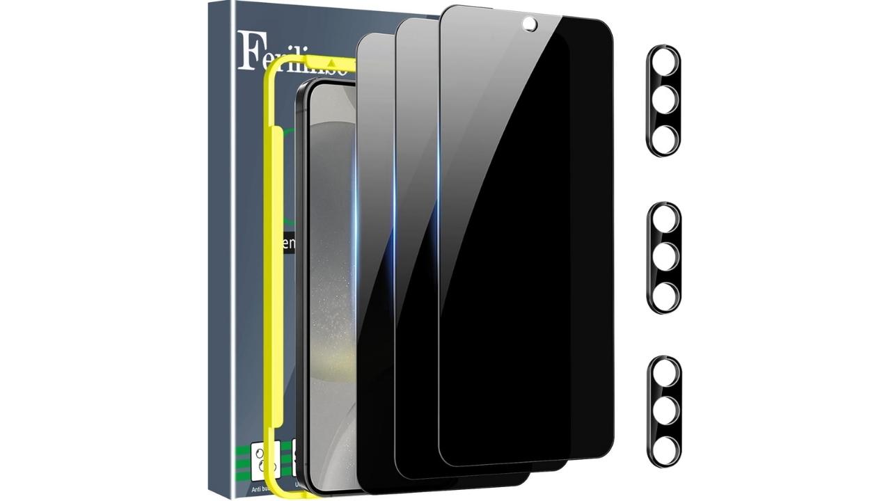Ferilinso Privacy Screen and Camera Lens Protector for Samsung Galaxy S24 and Google Pixel 9